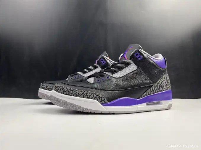 Jordan Black 3 Purple Retro Air 050 Court CT8532 0521